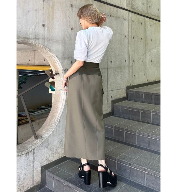 MURUA「スリットナローレザースカート」|スカート|