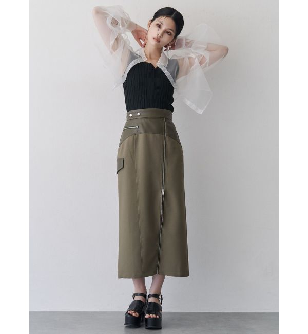 MURUA「スリットナローレザースカート」|スカート|