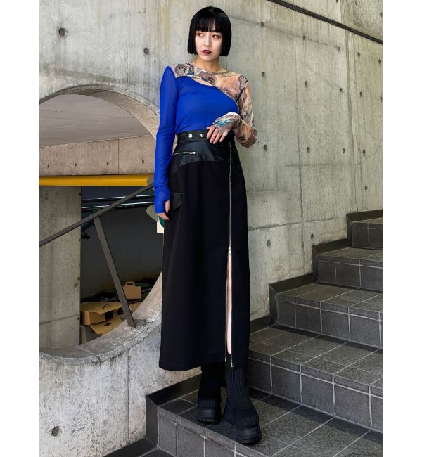 MURUA「スリットナローレザースカート」|スカート|