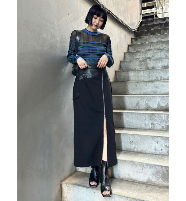 MURUA「スリットナローレザースカート」|スカート|