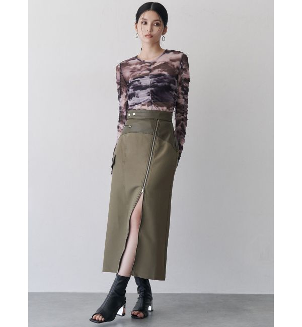 MURUA「スリットナローレザースカート」|スカート|