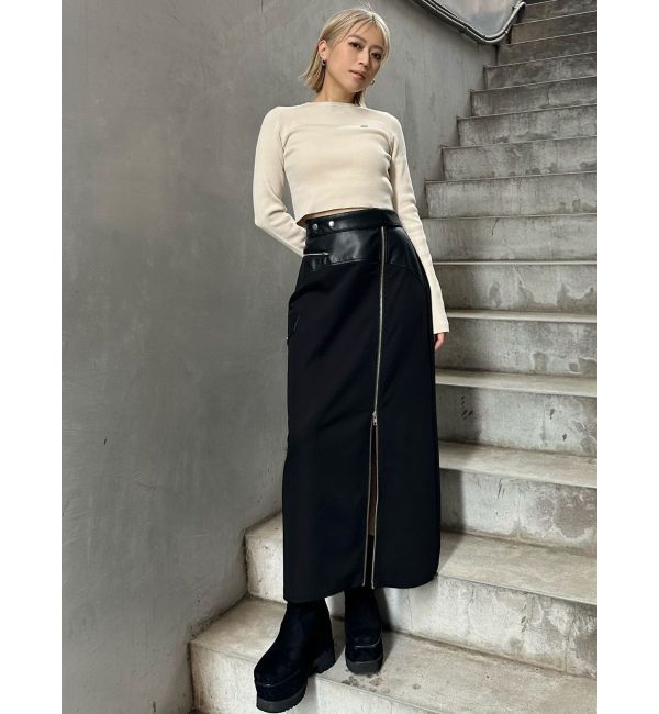 MURUA「スリットナローレザースカート」|スカート|