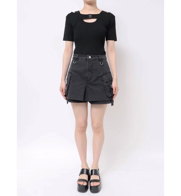 MURUA「ウォッシュカーゴスカートパンツ」|スカート|