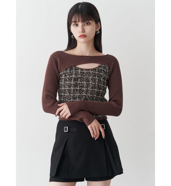 MURUA「ボレロライクストリングツイードニット」|ニット・セーター|