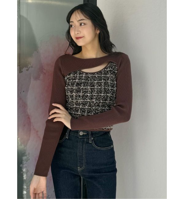 MURUA「ボレロライクストリングツイードニット」|ニット・セーター|