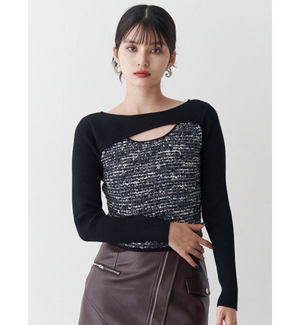 MURUA「ボレロライクストリングツイードニット」|ニット・セーター|