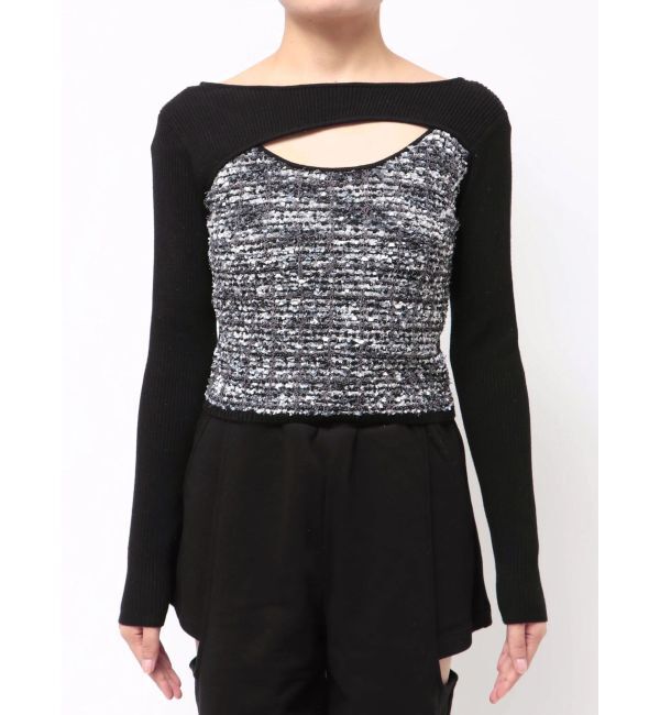 MURUA「ボレロライクストリングツイードニット」|ニット・セーター|