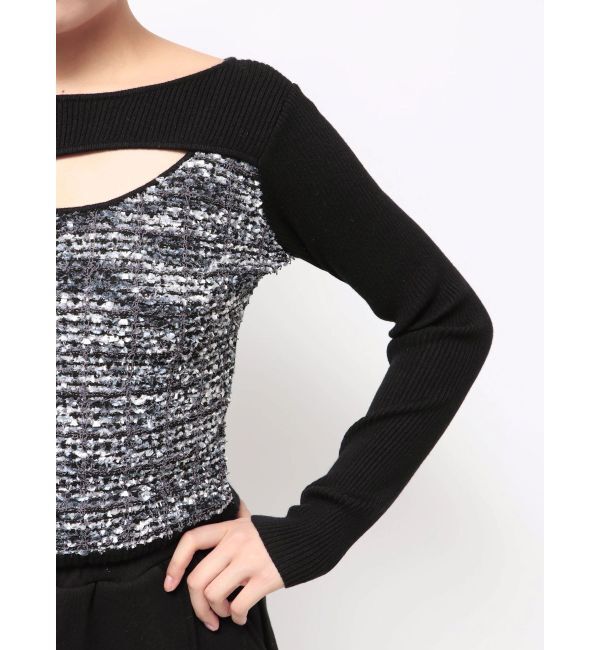 MURUA「ボレロライクストリングツイードニット」|ニット・セーター|