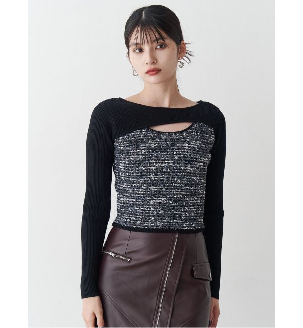 MURUA「ボレロライクストリングツイードニット」|ニット・セーター|
