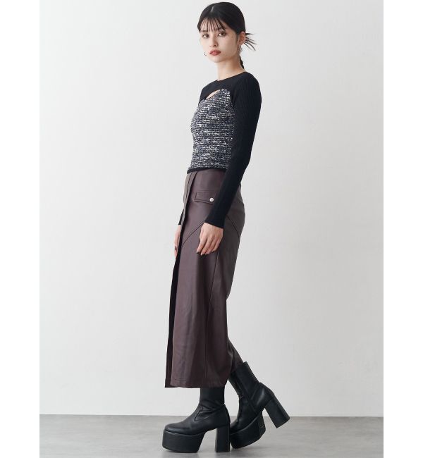 MURUA「ボレロライクストリングツイードニット」|ニット・セーター|