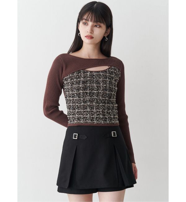 MURUA「ボレロライクストリングツイードニット」|ニット・セーター|