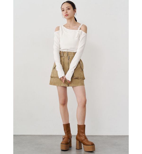 MURUA「フロントZIPアウトポケットミニスカート」|スカート|