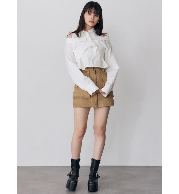 MURUA「フロントZIPアウトポケットミニスカート」|スカート|