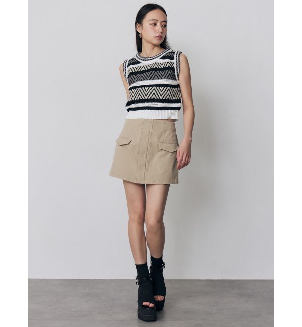 MURUA「トライバルクロシェニットタンク」|ニット・セーター|