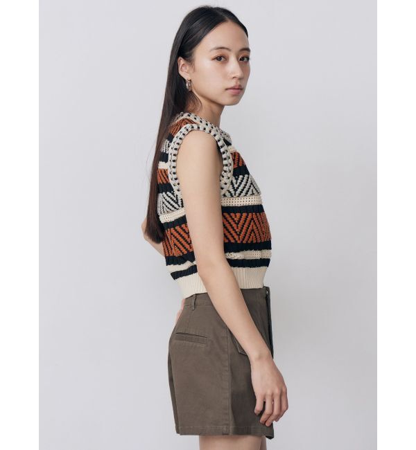 MURUA「トライバルクロシェニットタンク」|ニット・セーター|