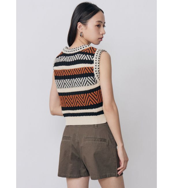 MURUA「トライバルクロシェニットタンク」|ニット・セーター|