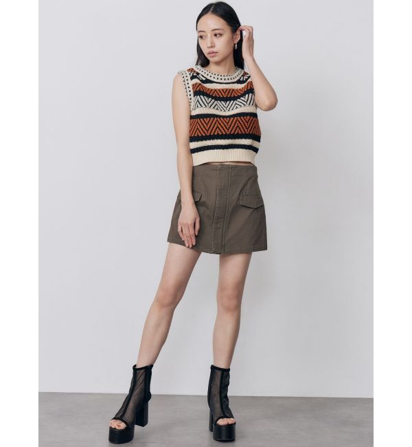 MURUA「トライバルクロシェニットタンク」|ニット・セーター|