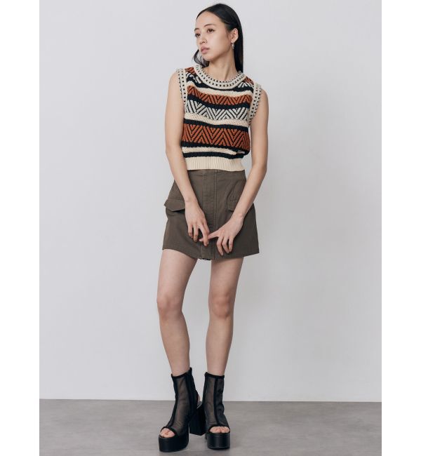 MURUA「トライバルクロシェニットタンク」|ニット・セーター|