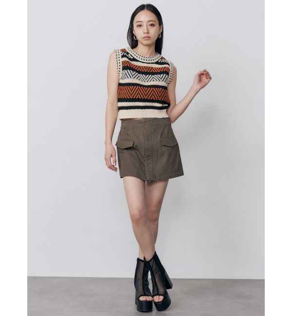 MURUA「トライバルクロシェニットタンク」|ニット・セーター|