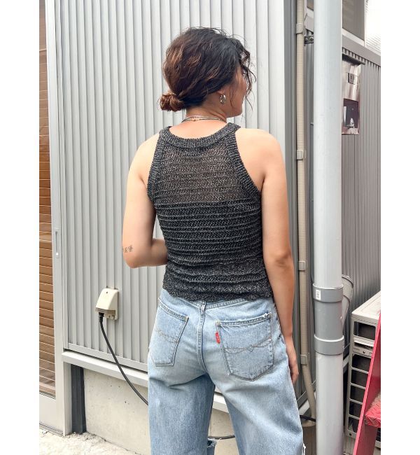 Ungrid「テープヤーンアメスリニットタンクトップ」|タンクトップ|