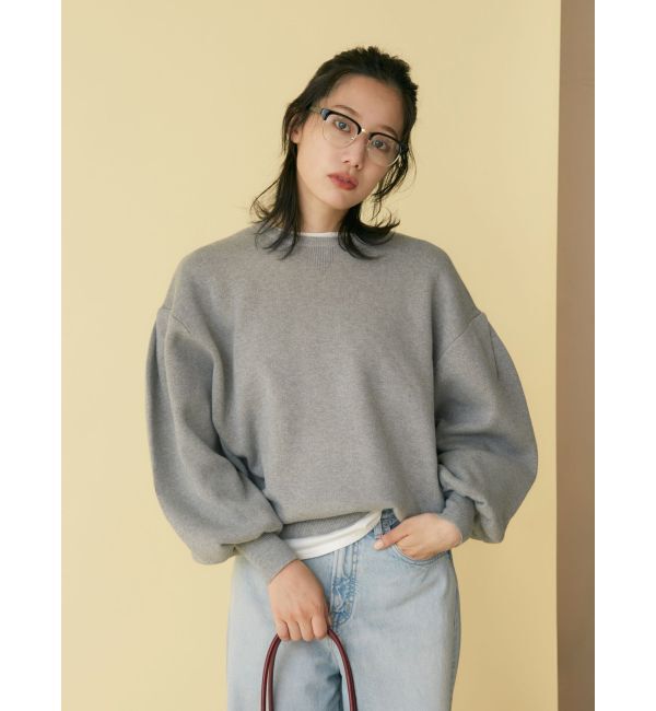 Ungrid「【WEB限定】スリーブタックスウェットライクルーズニット」|ニット・セーター|