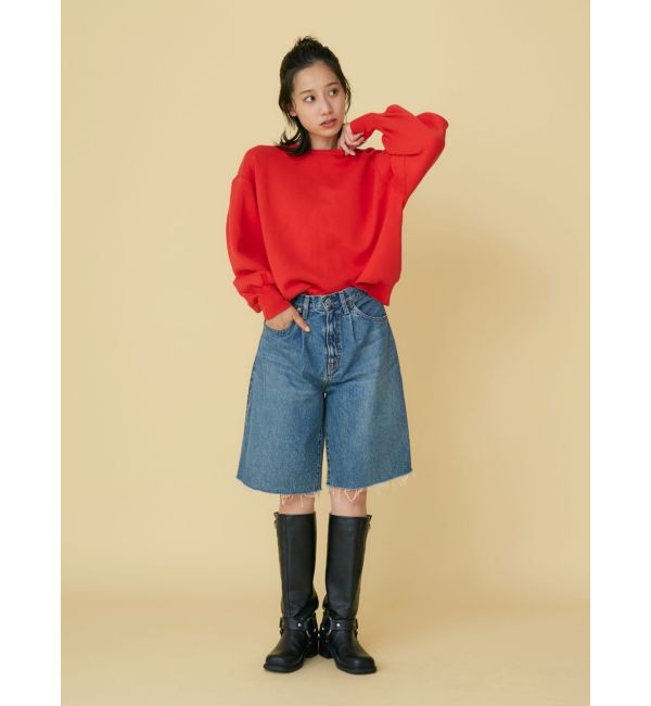 Ungrid「【WEB限定】スリーブタックスウェットライクルーズニット」|ニット・セーター|