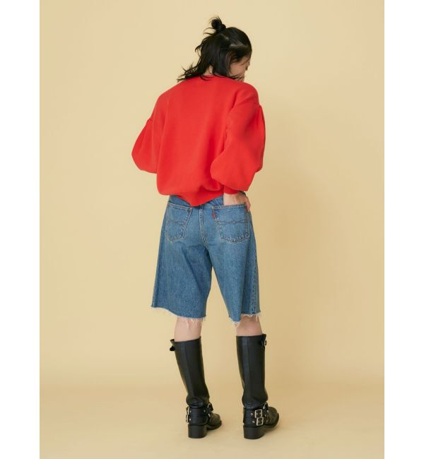 Ungrid「【WEB限定】スリーブタックスウェットライクルーズニット」|ニット・セーター|