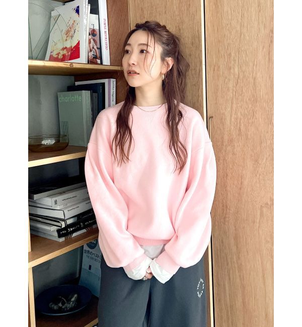 Ungrid「【WEB限定】スリーブタックスウェットライクルーズニット」|ニット・セーター|