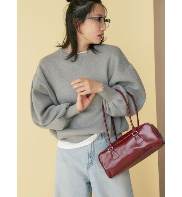 Ungrid「【WEB限定】スリーブタックスウェットライクルーズニット」|ニット・セーター|