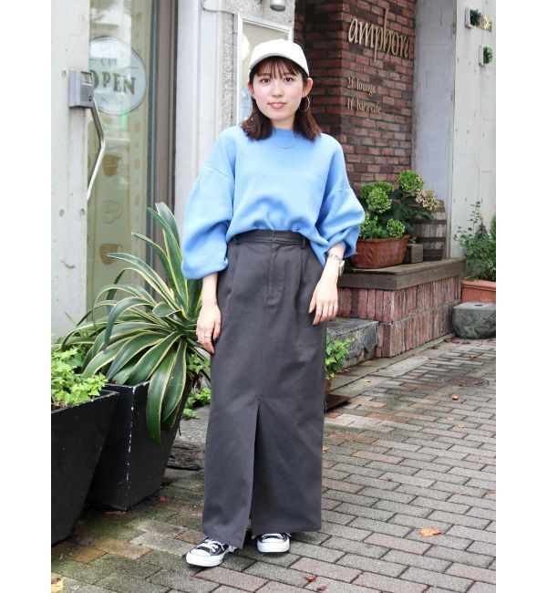 Ungrid「【WEB限定】スリーブタックスウェットライクルーズニット」|ニット・セーター|