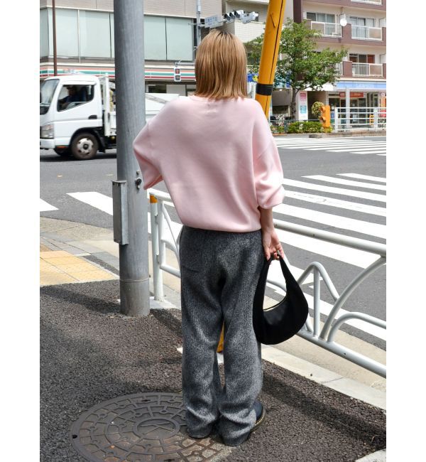 Ungrid「【WEB限定】スリーブタックスウェットライクルーズニット」|ニット・セーター|