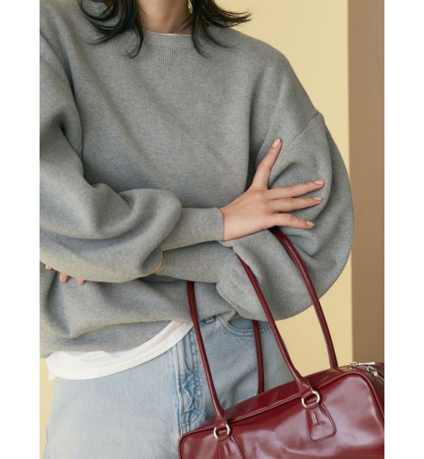 Ungrid「【WEB限定】スリーブタックスウェットライクルーズニット」|ニット・セーター|