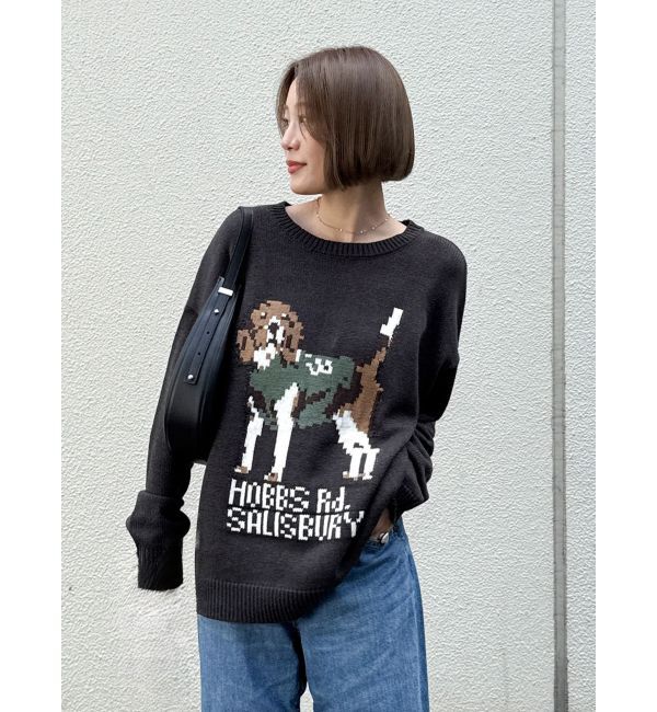 Ungrid「【WEB限定】ドッグモチーフジャカードニット」|ニット・セーター|