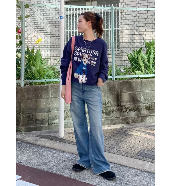 Ungrid「【WEB限定】ドッグモチーフジャカードニット」|ニット・セーター|