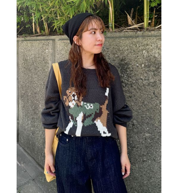 Ungrid「【WEB限定】ドッグモチーフジャカードニット」|ニット・セーター|