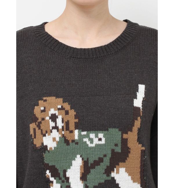 Ungrid「【WEB限定】ドッグモチーフジャカードニット」|ニット・セーター|