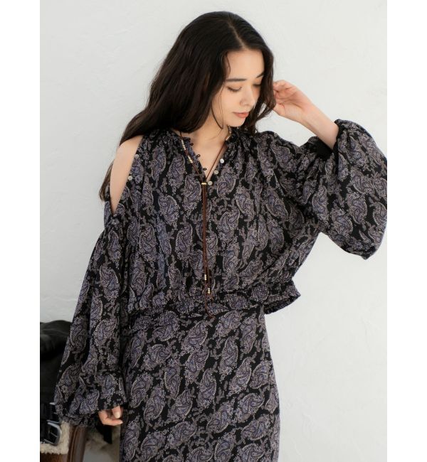 Ungrid「フラワープリントショートブラウス」|シャツ・ブラウス|