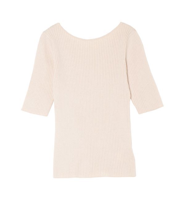 LAGUNAMOON「シルクブレンドハーフスリーブニットプルオーバー」|ニット・セーター|