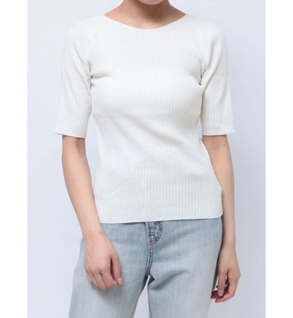 LAGUNAMOON「シルクブレンドハーフスリーブニットプルオーバー」|ニット・セーター|