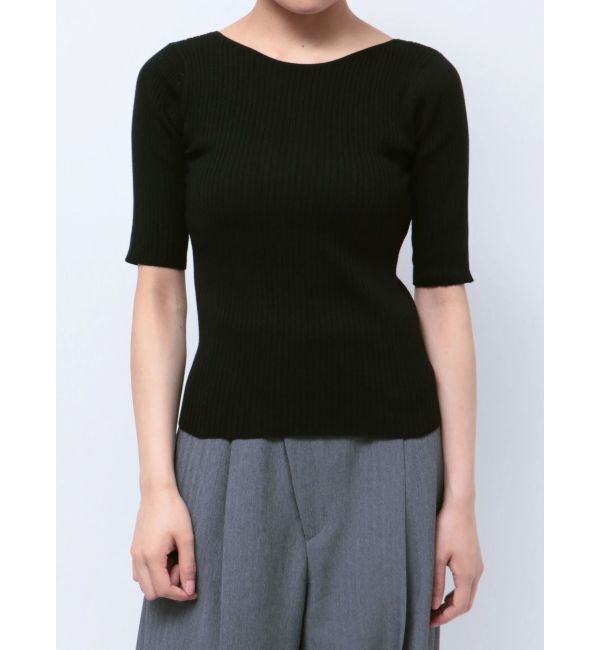 LAGUNAMOON「シルクブレンドハーフスリーブニットプルオーバー」|ニット・セーター|