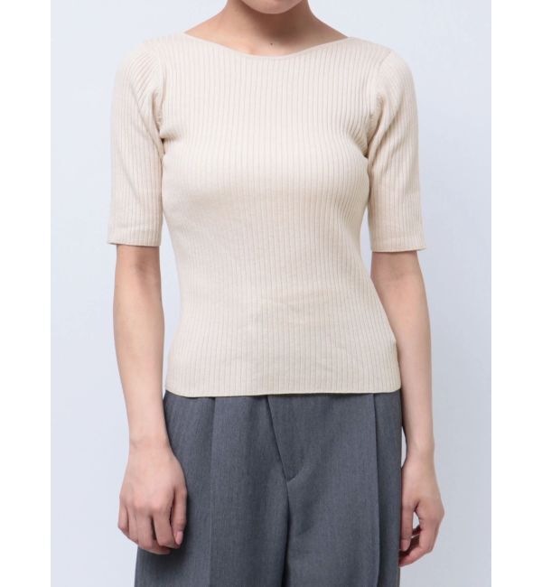 LAGUNAMOON「シルクブレンドハーフスリーブニットプルオーバー」|ニット・セーター|