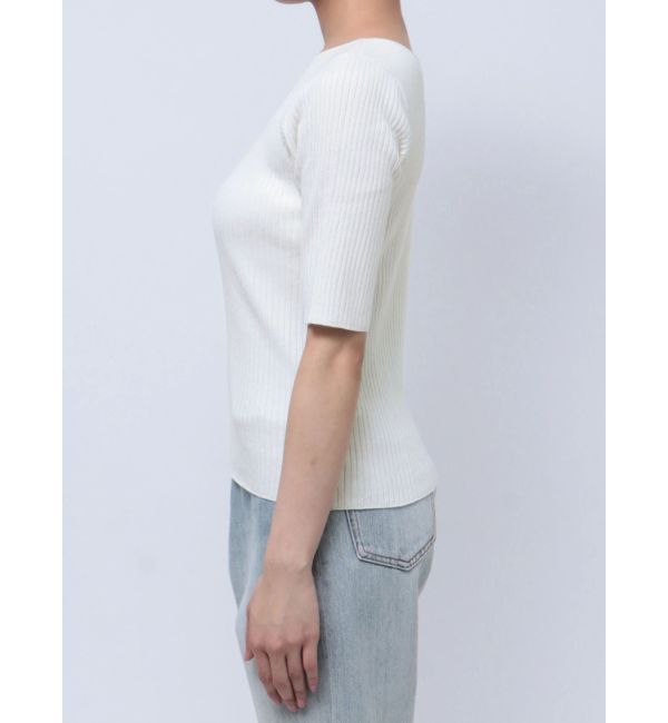 LAGUNAMOON「シルクブレンドハーフスリーブニットプルオーバー」|ニット・セーター|