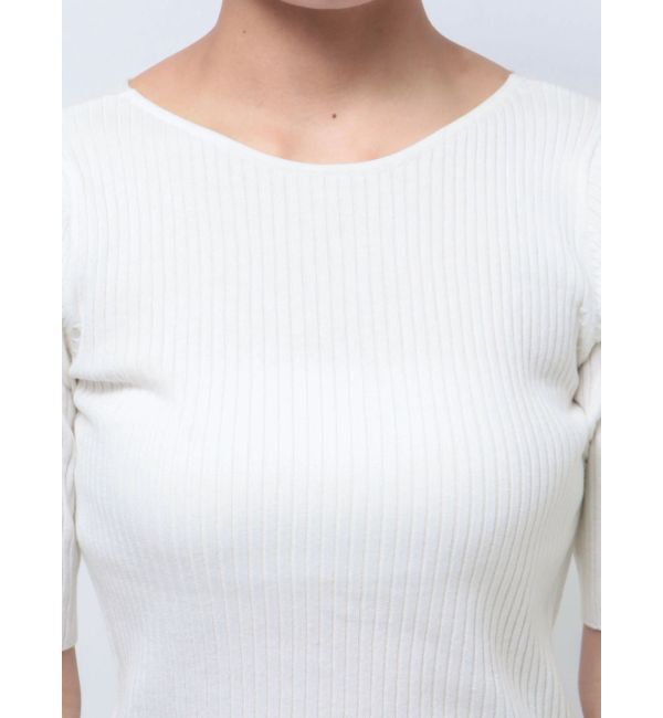 LAGUNAMOON「シルクブレンドハーフスリーブニットプルオーバー」|ニット・セーター|