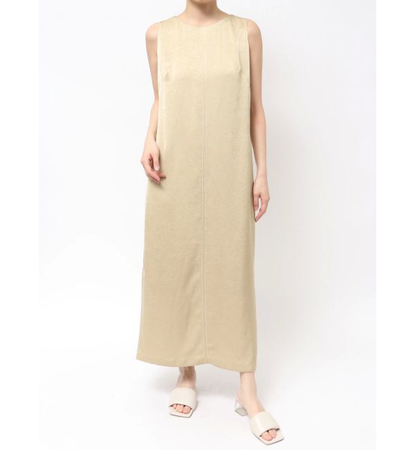 LAGUNAMOON「【WEB限定】サテンIラインワンピース」|ワンピース|ベージュ