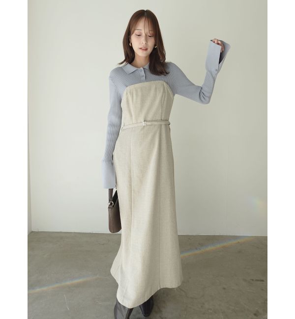 LAGUNAMOON「【POLO BCSコラボ】カラーネックニットドッキングワンピース」|ワンピース|