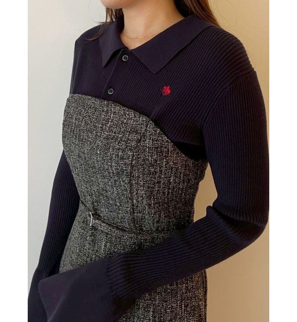 LAGUNAMOON「【POLO BCSコラボ】カラーネックニットドッキングワンピース」|ワンピース|