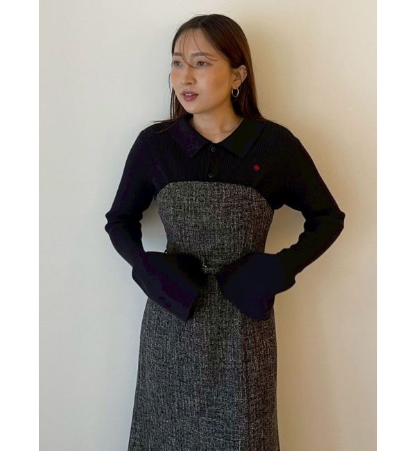 LAGUNAMOON「【POLO BCSコラボ】カラーネックニットドッキングワンピース」|ワンピース|