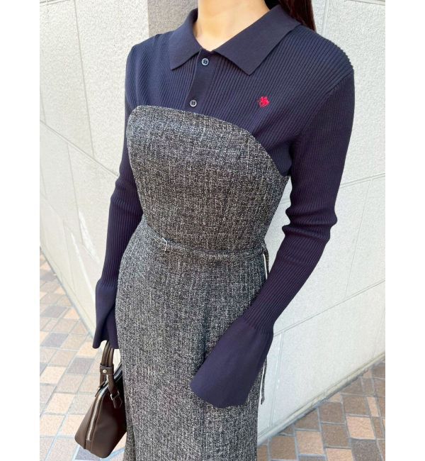 LAGUNAMOON「【POLO BCSコラボ】カラーネックニットドッキングワンピース」|ワンピース|