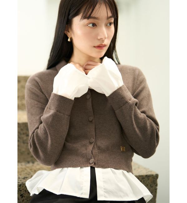 LAGUNAMOON「ペプラムドッキングニットカーディガン」|カーディガン|