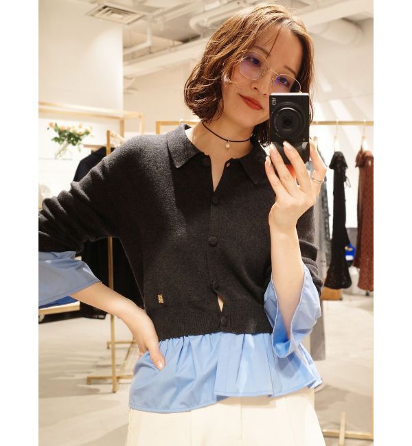 LAGUNAMOON「ペプラムドッキングニットカーディガン」|カーディガン|